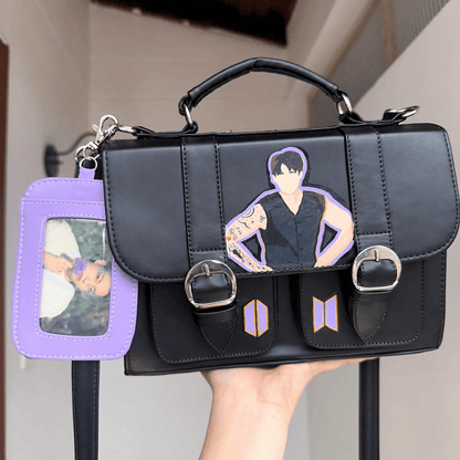 Exclusivo: Bolsa Bag Tote BTS BT21 Pintura Personalizada com Alça Regulável e de Mão Tamanho M + *BRINDES 1x Chaveiro* - EDIÇÃO LIMITADA